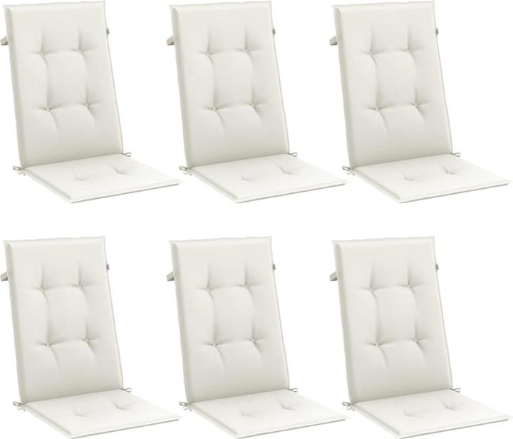 Actual product image vidaXL High-back cushions 6 pcs. fabric (120 x 50 x 4 cm)
