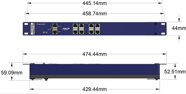Actual product image AKCP E-Sensor8 - Extension module, 8 ports and DIN mounting set