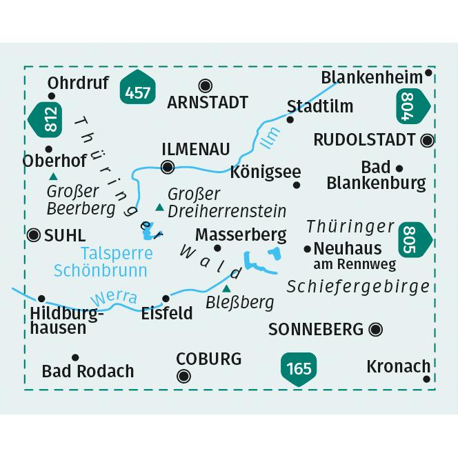 Thumbnail - KOMPASS Wanderkarte 813 Östlicher Thüri, Landkarte