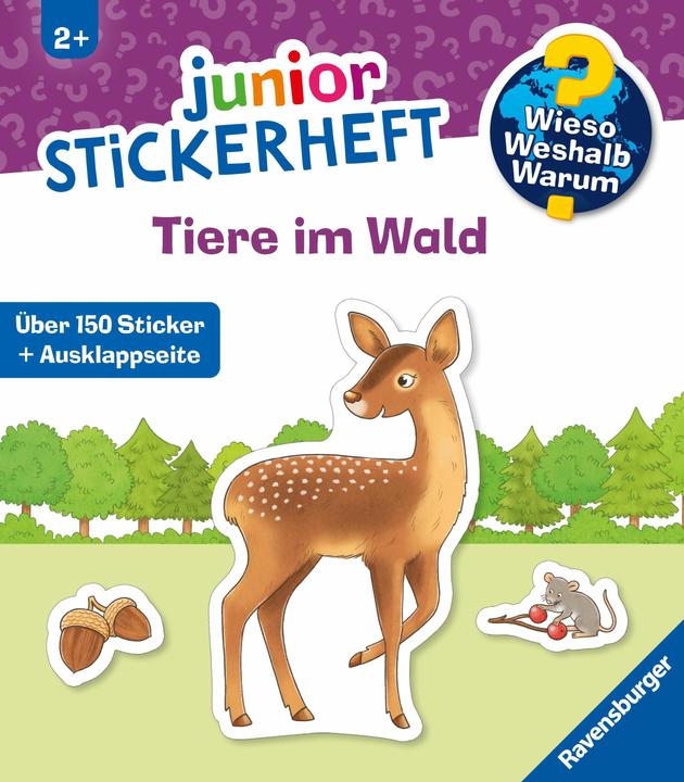 Produktbild Ravensburger Wieso? Weshalb? Warum? Junior Stickerheft Tiere im Wald (150 Sticker)