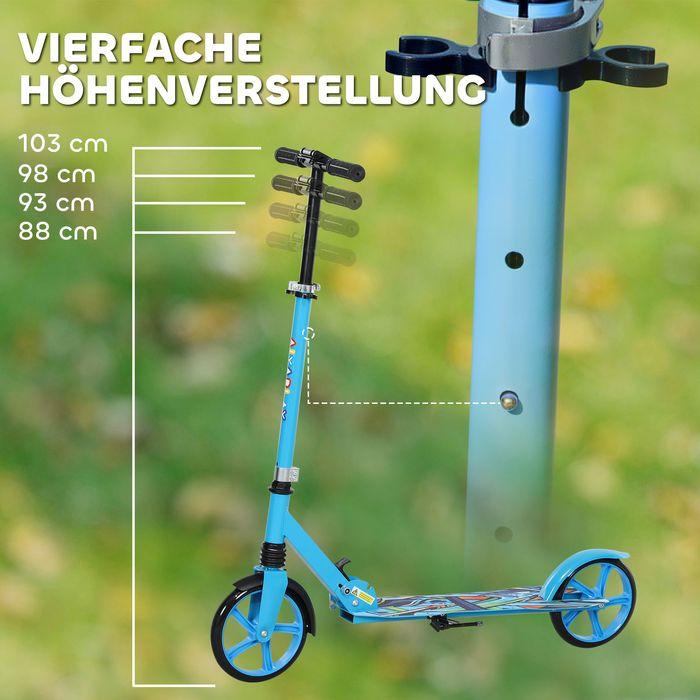 Produktbild Swisshandel24 Kinderroller mit Verstellbare Lenkerhöhe, klapppbar, 2 Grossen Rädern, blau