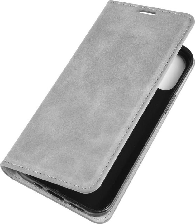 Produktbild Cover-Discount iPhone 12 / 12 Pro - Seidige Stand Flip Case Hülle grau (Apple iPhone 12, Apple iPhone 12 Pro)