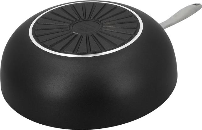 Produktbild Demeyere Alu Industry 3 Ceraforce Wok 28cm antihaftbeschichtet (28 cm, Wok Pfanne, Edelstahl)