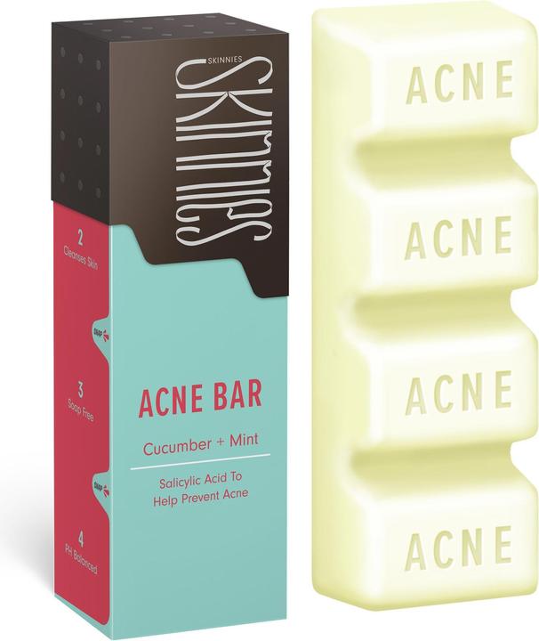 Skinnies Acne Bar Cucumber and Mint (Seife, 100 ml)