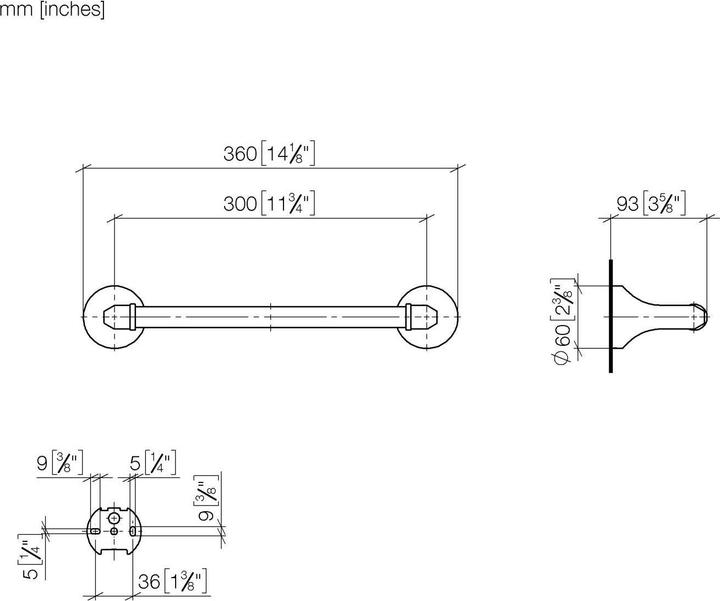 Produktbild Dornbracht MADISON poignée de baignoire, 360mm, 83030361-39, 83030361-39