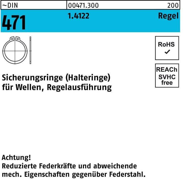 Actual product image Circlip DIN 471 26 x 1,2 1.4122 standard version.