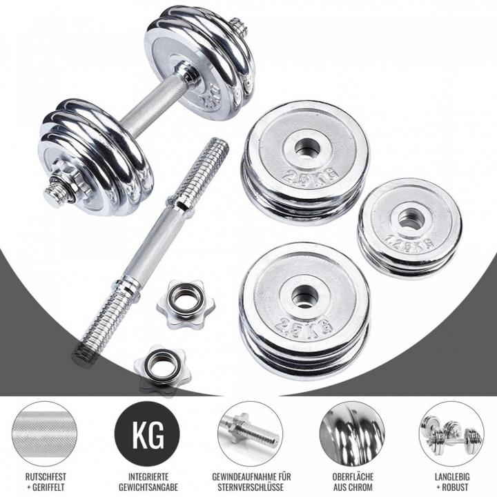 Immagine prodotto Gorilla Sports Set di manubri (8 x 2,5 kg, 4 x 1,25 kg)