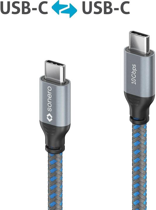 Image du produit Sonero Câble USB C - USB C 1 m (1 m, USB 3.2 Gen 2, 100 W)