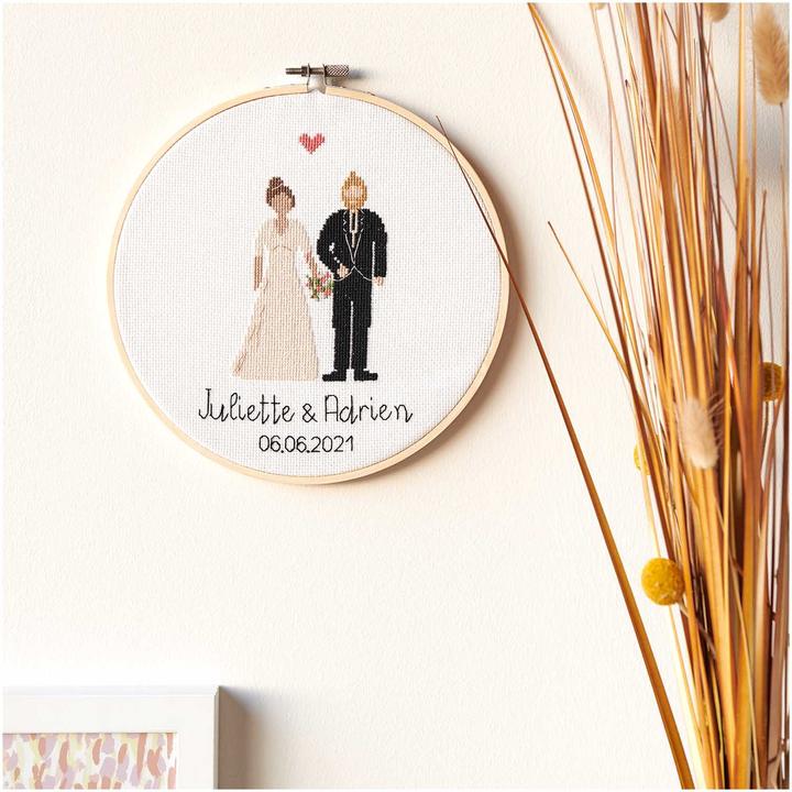 Actual product image Rico Design Embroidery Kit "Figurico Wedding