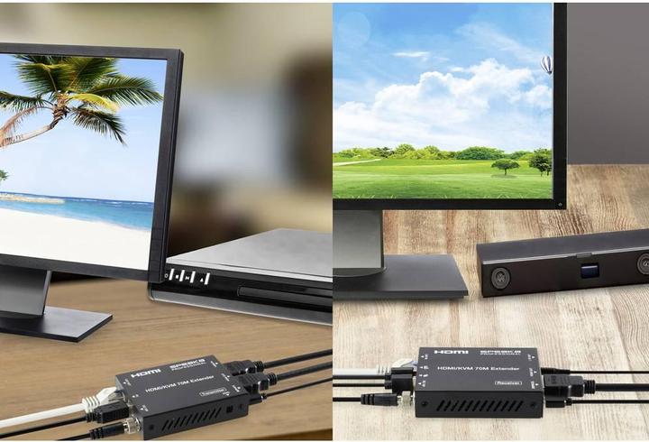 Actual product image SpeaKa Professional SP-11562928 HDMI Extender Set controllable via PC 4096 x 2160 pixels Black (matt)