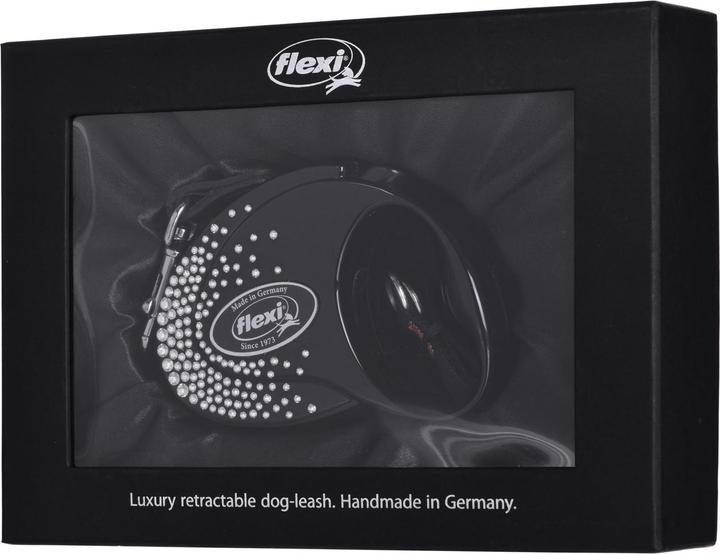 Produktbild Flexi Glam Splash Crystal with Swarovski crystals S - Hund Rückziehbare Leine - 3 m - Schwarz (S, Hund)