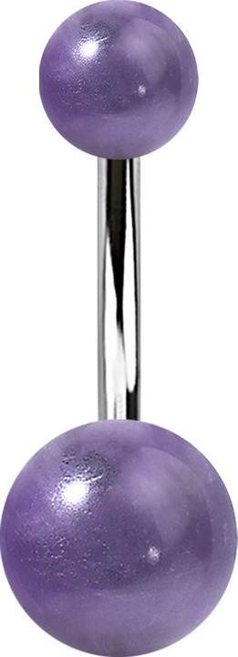 Immagine prodotto Star Piercing Banana in argento con due sfere di ametista (senza ottone, Mnerale, Acciaio chirurgico 316L)