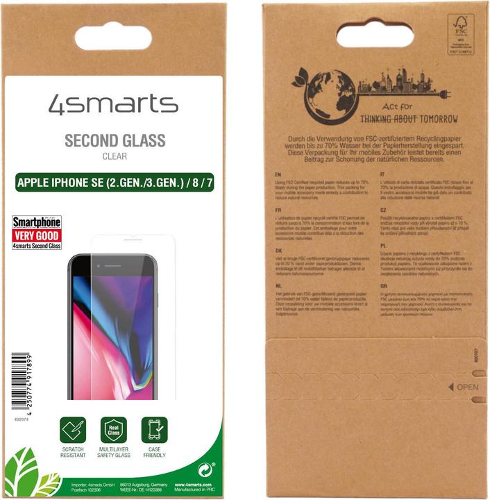 Actual product image 4smarts second glass (1 pcs., Apple iPhone 7, Apple iPhone 8)