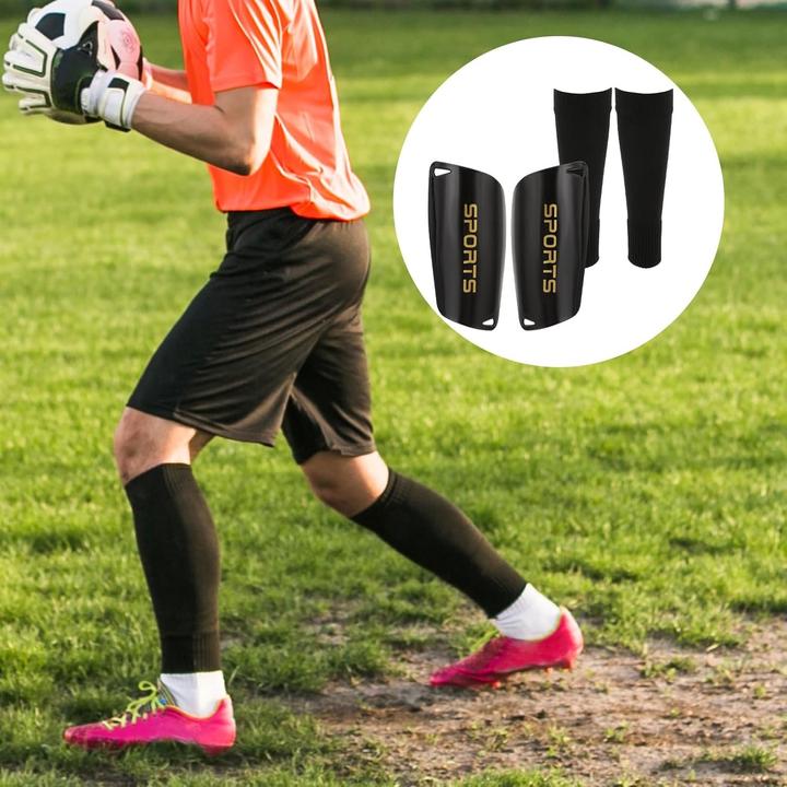 Actual product image Cbx Football Set Football Socks and Shin Guards Size L Black (L)
