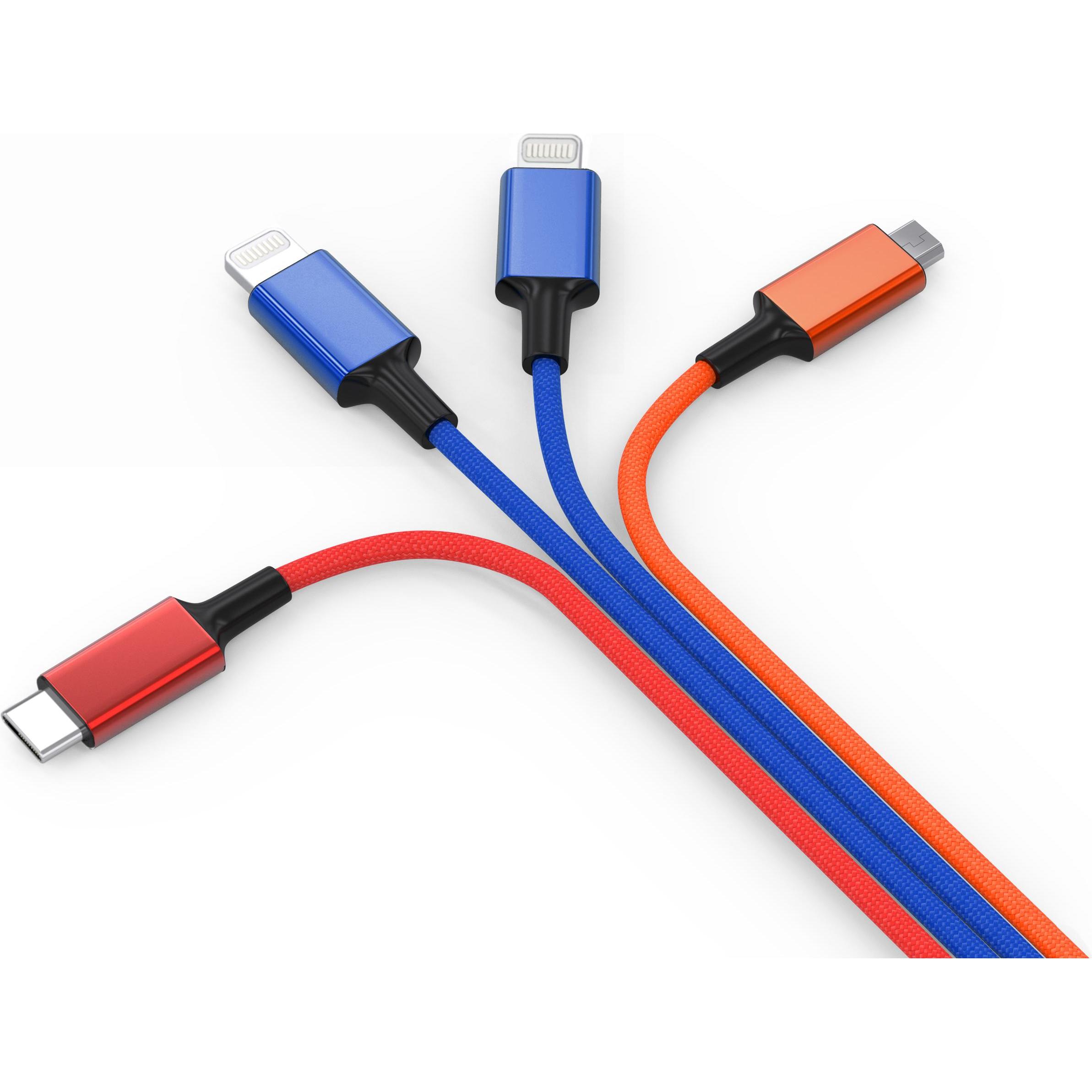 Thumbnail - Smrter Hydra ELITE 6in1 Nylon-Ladekabel Typ Lightning, multi retail (USB 3.2 Gen 1), USB Kabel