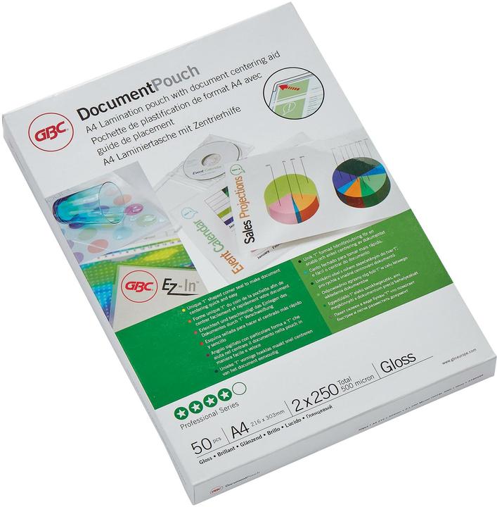 Produktbild GBC DOCUMENT POUCH - Heisslaminier-Folientaschen (A4, 50 Stück, 250 µm)