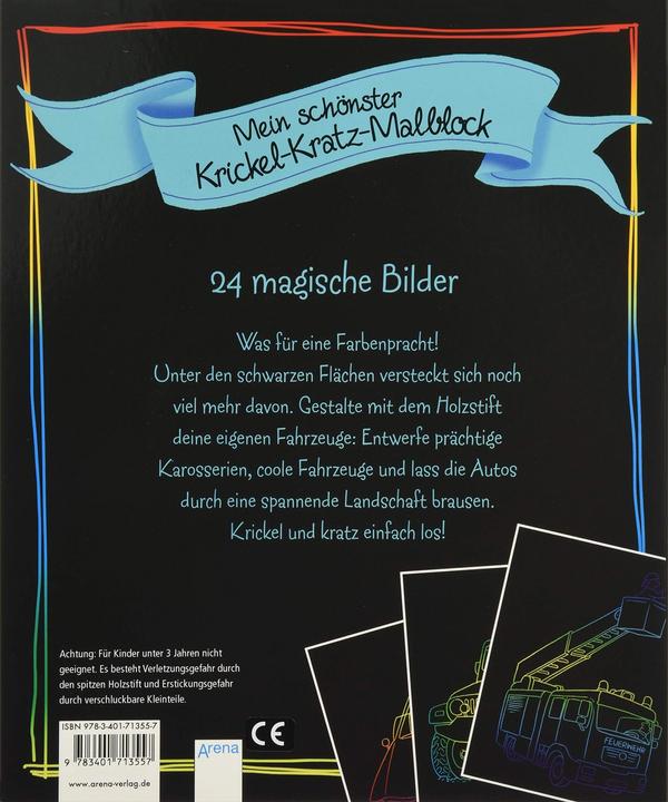 Produktbild Mein schönster Krickel-Kratz-Malblock. Spannende Fahrzeuge