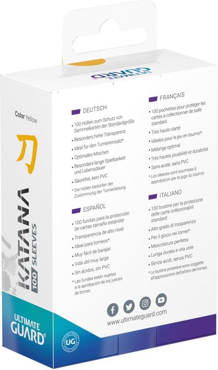 Actual product image Ultimate Guard Kartenhülle Katana Sleeves Standardgrösse Gelb 100