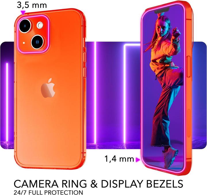 Actual product image Nalia Clear Transparent Neon Silicone Sleeve (Apple iPhone 14)