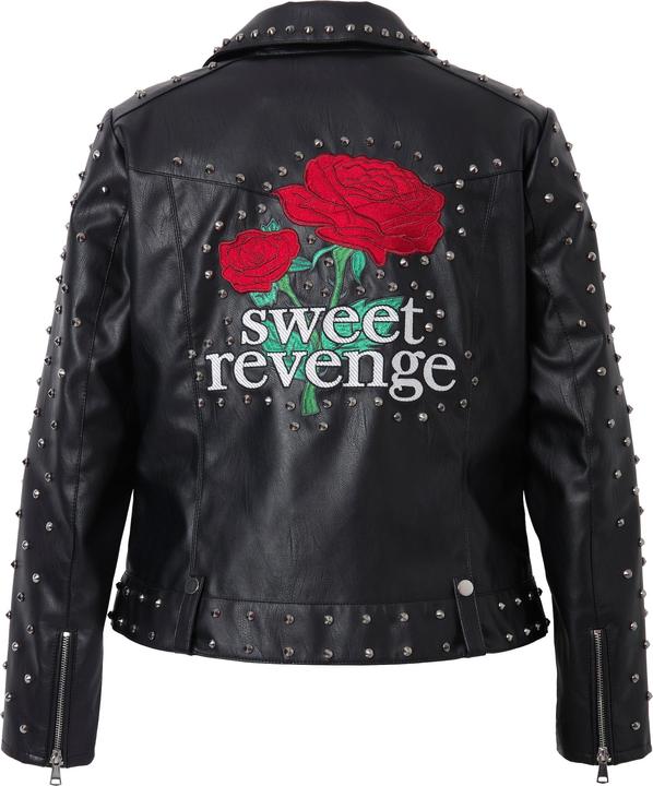 Produktbild Angel of Style Jacke, Bikerjacke, Lederoptik, Rosen-Rückendruck (46)