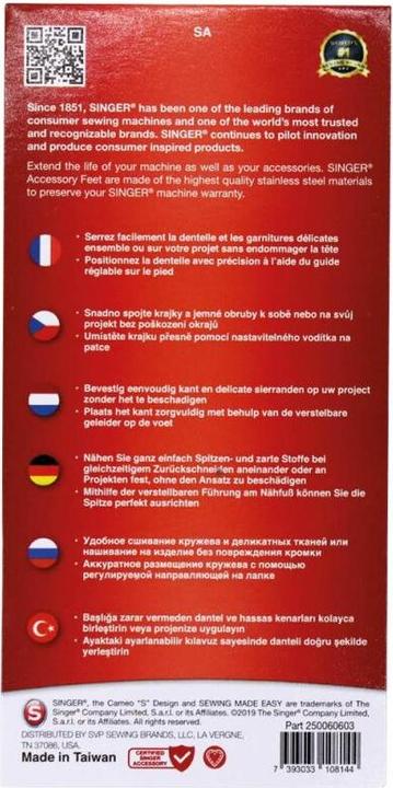 Actual product image Singer Overlock lace sewing foot