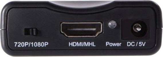 Actual product image Hapena Scart to HDMI 2451010002 Converter,720/1080p,USB-powered