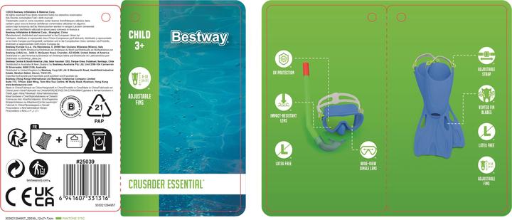 Produktbild Bestway Tauchset Blaue Maske, Flossen, Schlauch 25039