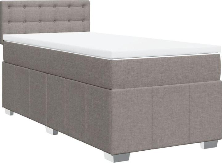 Produktbild vidaXL Boxspringbett Polsterbett Bett Einzelbett Matratze Taupe 80x200cm Stoff (80 x 200 cm)