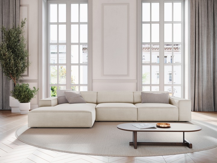 Actual product image Micadoni Velvet Left Corner Sofa, "Jodie", 4 Seats, 284x166x70Made in Europe (Corner sofa)