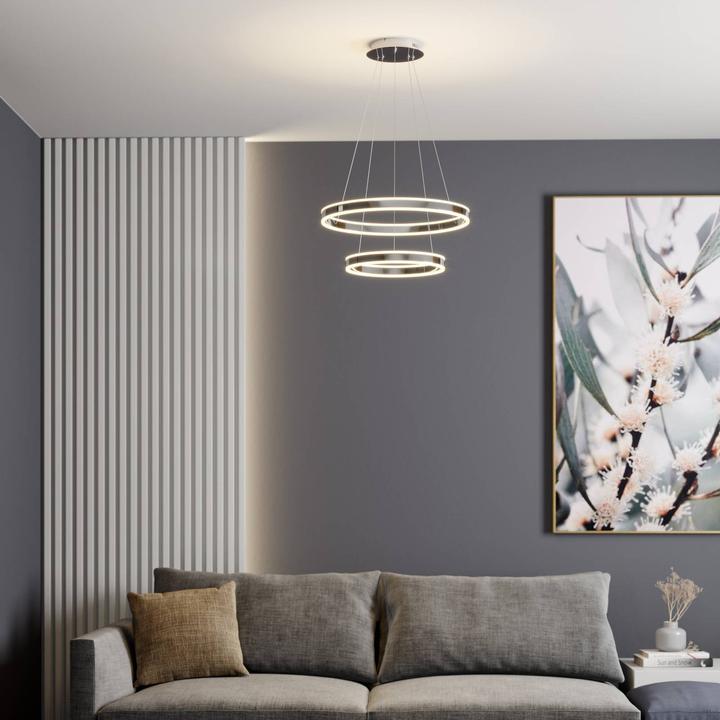 Image du produit Lucande Lyani 2 Suspension Ø60 Chrome/White (2800 lm)