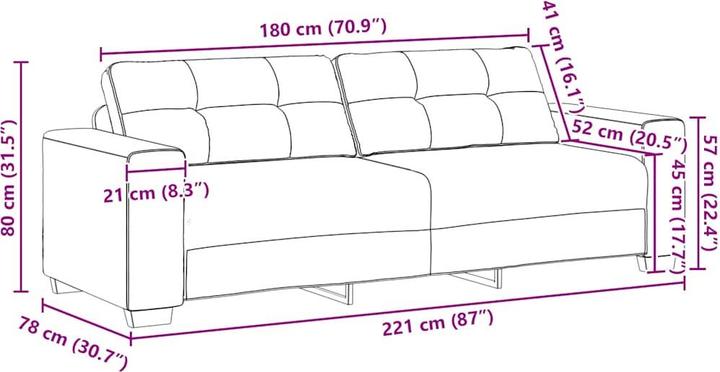 Produktbild vidaXL 3-Sitzer-Sofa (3-Sitzer)