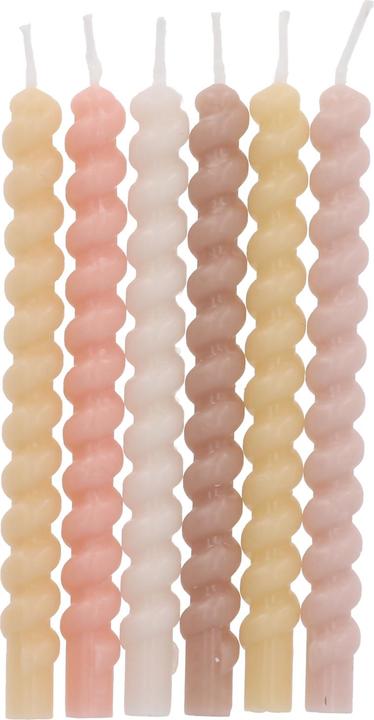 Folat Kerzen Twister Pale Pastel - 10 cm - 12 Stück (12 Stk.)