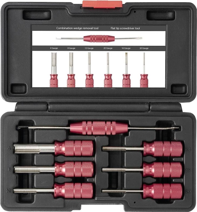 Actual product image Toolcraft TO-9659463 Unlocking tool set German-Terminal 4 Gauge, 8 G (7 pcs.)
