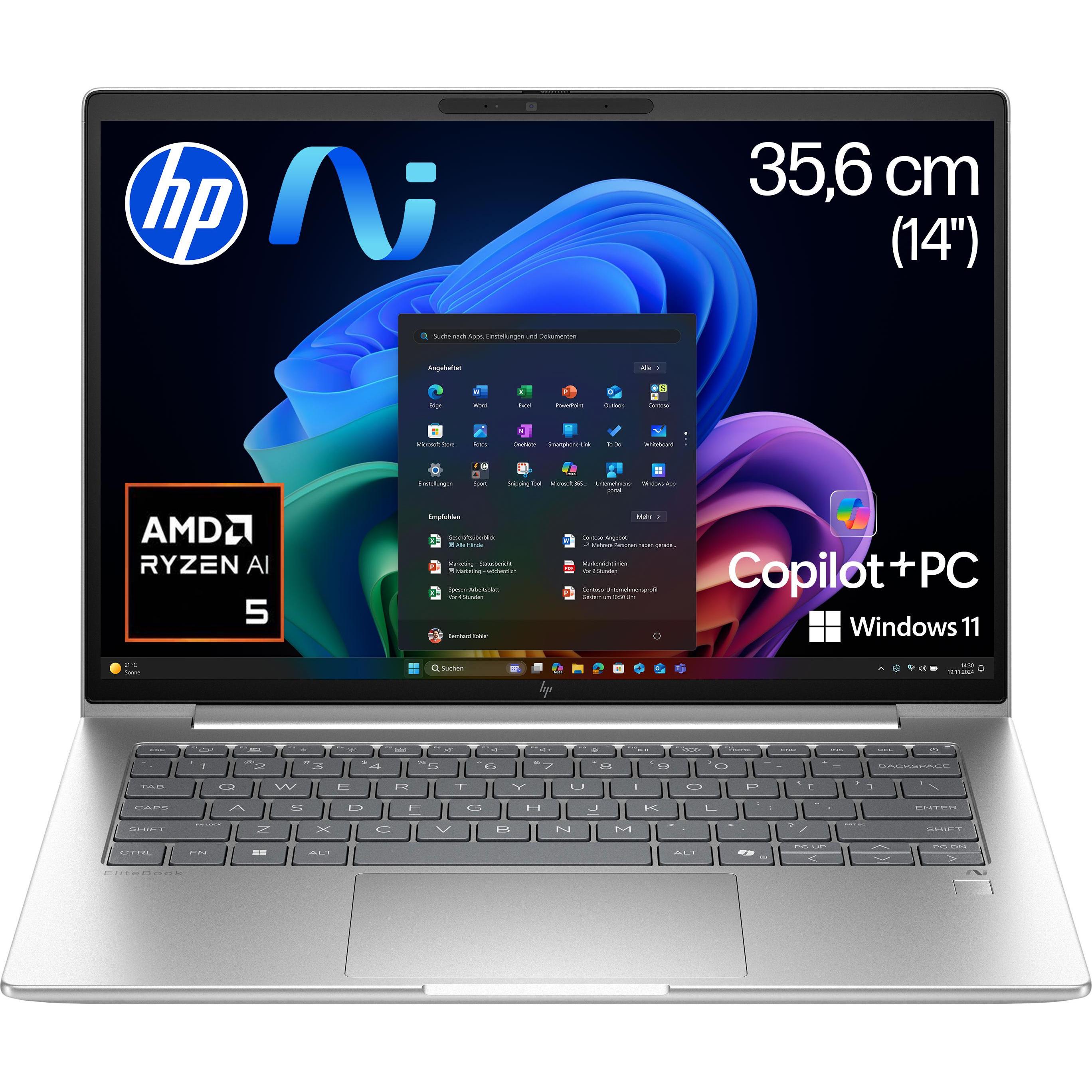 HP EliteBook 6 G1a AMD Ryzen AI 5 340 35,56cm 14Zoll WUXGA 32GB 512GB/SSD W11P SmartBuy 1J Gar (DE) 