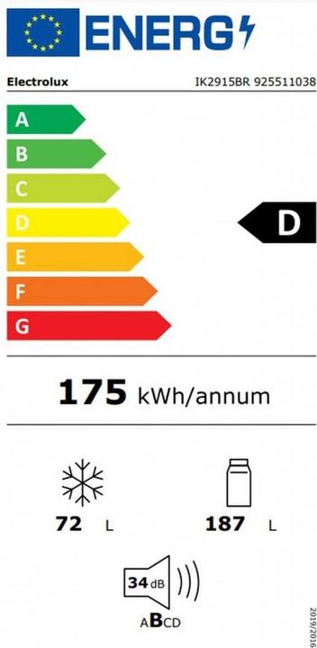 Energie-Label Electrolux IK2915BR (259 l)