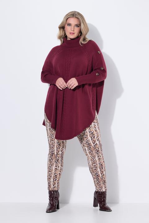 Produktbild Miamoda Pullover, Poncho-Style, Zopfmuster, Zipfelsaum (56)