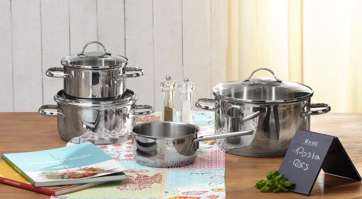 Image du produit WMF Set de casseroles à induction Set de casseroles 4pcs couvercle en verre Provence Plus (24 cm, Casserole, Acier inoxydable)