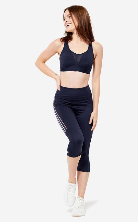 Produktbild Decathlon Sport-BH Bustier gekreuzte Träger starker Halt - blau (XL)