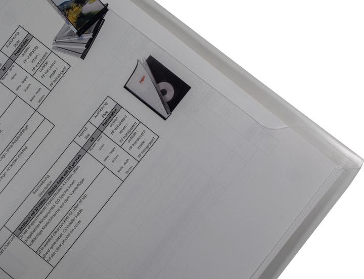 Actual product image Foldersys A4 double flap pocket 2 compartments flap transparent clear (A4, 1x)