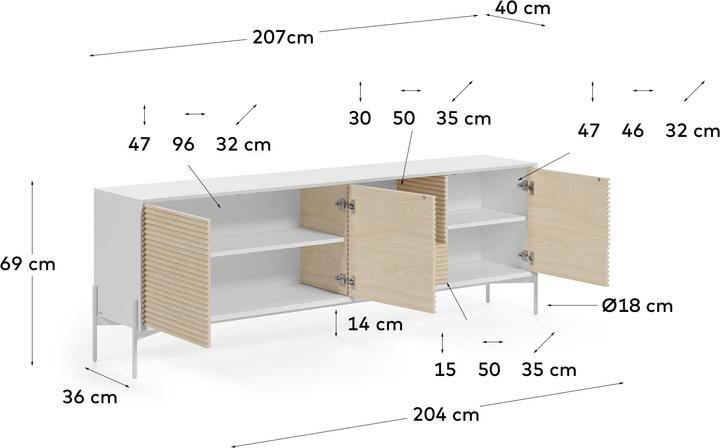 Image du produit Kave Home Marielle (207 x 36 x 69 cm)
