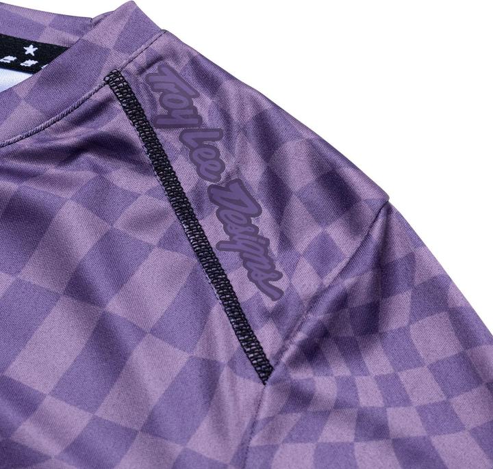 Actual product image Troy Lee Designs Womens Lilium LS Jersey, Twisted Checkers, deep purple, L (L)