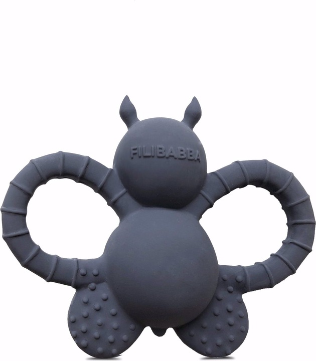 Actual product image Filibabba Teething ring - Felix the fly natural rubber - Muddly Blue