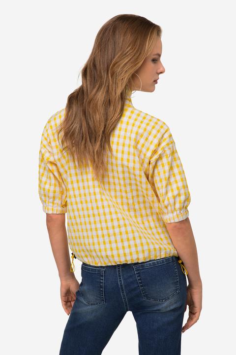 Produktbild Laurasøn Karobluse, oversized, Seersucker, Troyerkragen, Halbarm, OEKO-TEX (M)