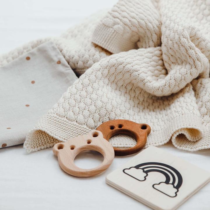 Productafbeelding Ooh Noo - Bubbles Baby Blanket - Sand - 75x95 cm (95 x 75 cm)