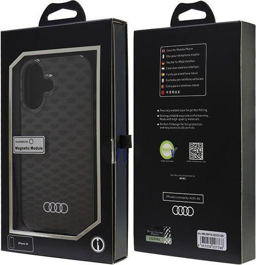 Produktbild Audi IML Stitching Pattern MagSafe iPhone 16 6.1" czarny/black hardcase AU-IMLMIP16-Q5/D3-BK (Apple iPhone 16)