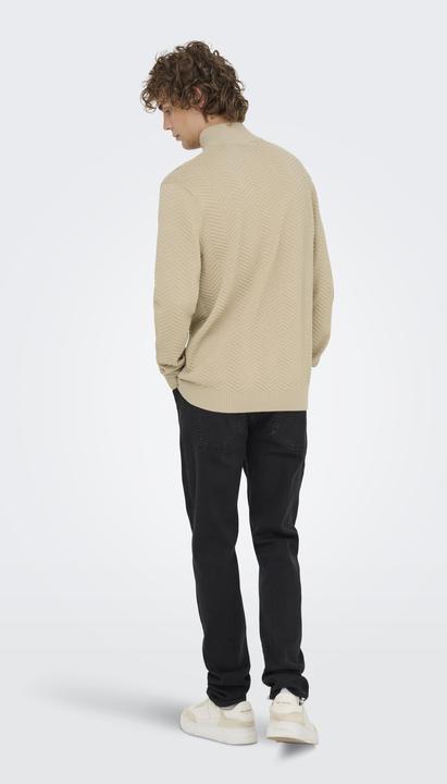 Produktbild Only & Sons Onsmace Reg 12 Herringbon Half Zip Knit (XL)
