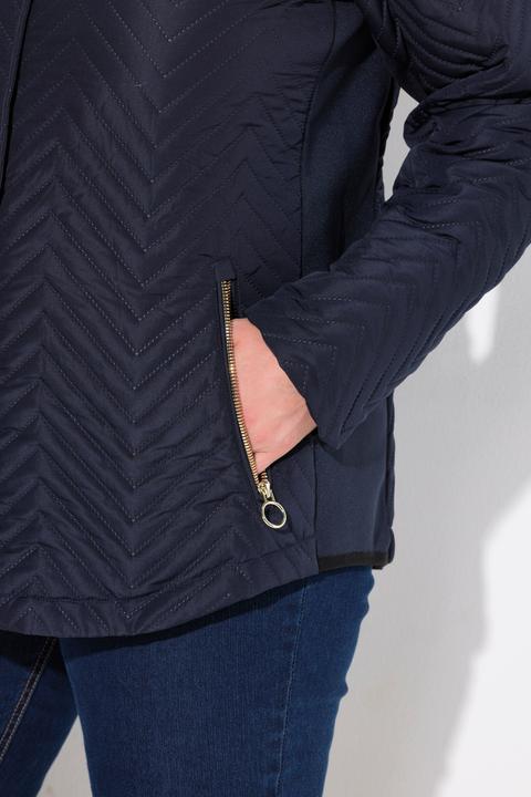 Produktbild Ulla Popken Steppjacke, Strickeinsätze, Stehkragen, Zipptaschen (56)