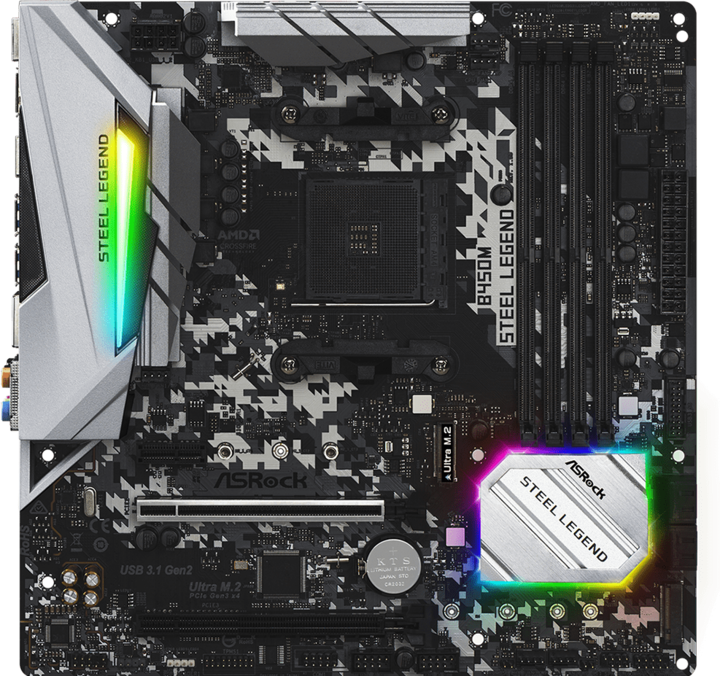 Actual product image AsRock B450M Steel Legend (AM4, AMD B450, mATX)