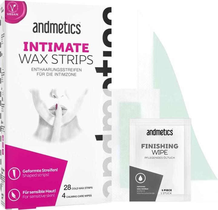 Immagine prodotto Andmetics Strisce di cera intima Strisce depilatorie 36 per confezione (28 x, 28 g)