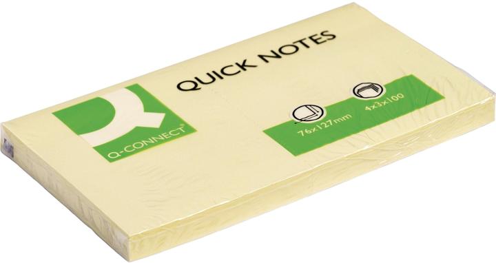 Produktbild Q-Connect Haftnotizen Quick Notes gelb (127 x 76 mm)